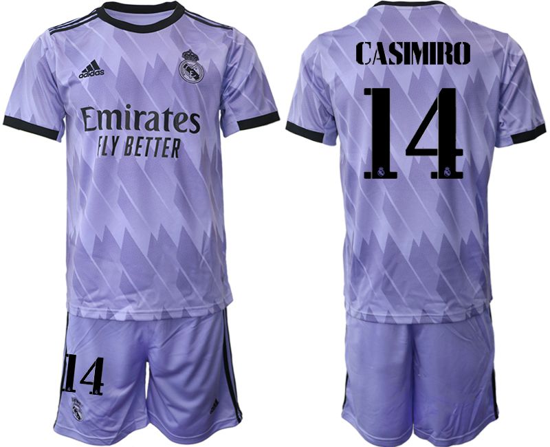 Men 2022-2023 Club Real Madrid away purple #14 Soccer Jersey->real madrid jersey->Soccer Club Jersey